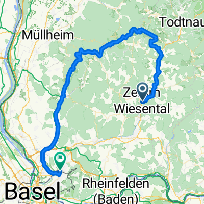 Riehen-Zell-Schönau-Belchen-Haldenhöfe-Blauen-Bürgeln-Kandern-Riehen