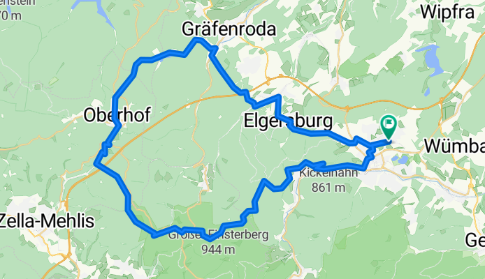 Ilmenau - Schmücke - Großer Beerberg - Bahnhof Oberhof - Oberhof - Lütschetaalsperre - Geraberg - Ilmenau