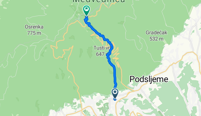 Staza 14 - Sljeme - planinarski put
