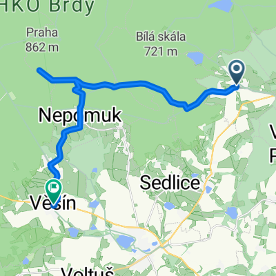 Láz - Věšín přes kótu Praha