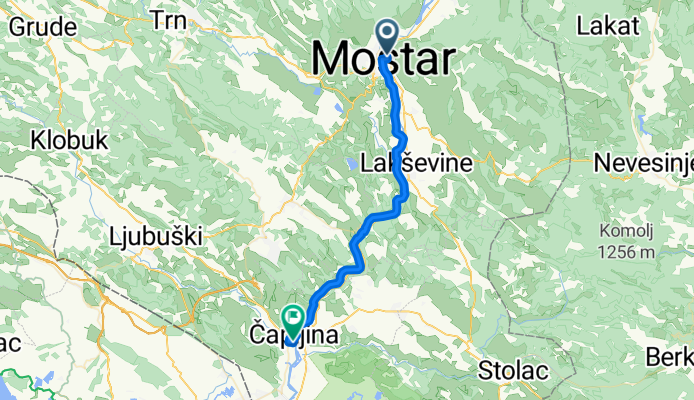 Mostar-Čapljina- Mostar 72 km (preko Bacevica i Krucevica)