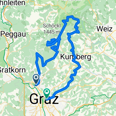 Graz - Leber - Panoramastrasse - Schöckl - Arzberg - Gollersattel - Eidexberg - Schaftalberg - Graz