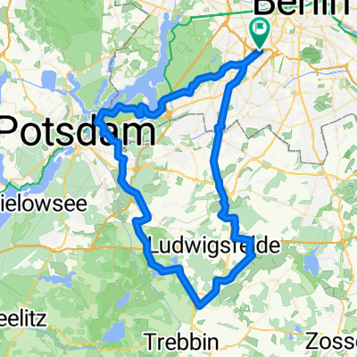 Feierabendrunde Bundesplatz -&gt; Wannsee -&gt; Babelsberg -&gt; Nudow -&gt; Thyrow -&gt; Genshagen -&gt; Zehlendorf -&gt; Bundesplatz
