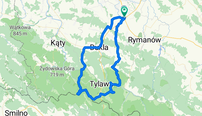 Miejsce Piastowe-Rogi-Lubatówka-Lubatowa-Zawadka Rymanowska-Daliowa-Stasiana-Zyndranowa-Barwinek-(BARANIE)-Olchowiec-Wilsznia-Chyrowa-Iwla-Teodorówka-Dukla-Zboi