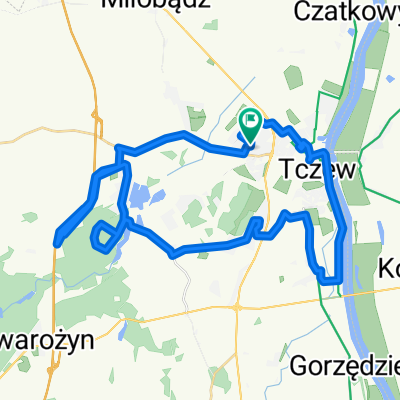 Tczew-Lubiszewo- A1-Śliwiny-Górki-Bałdowo-Knybawa- Tczew.