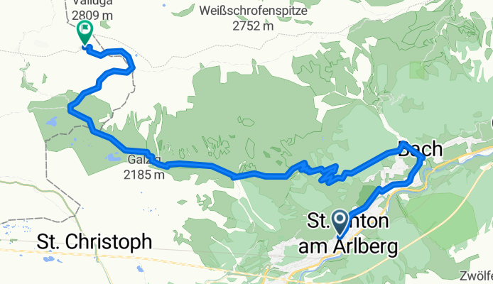 St.Anton - Gampen - Steissbachtal - Valluga