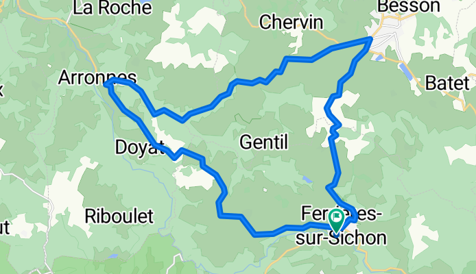 Route 1 ferrieres sur sichon 24km