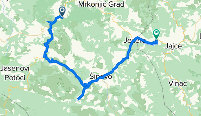 Zelenkovac-Izvor Plive-Šipovo-Plivsko jezero-Kamp-55km