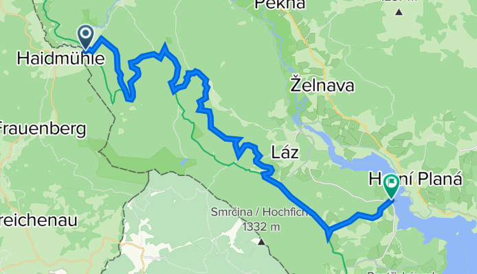 Haidmühle - Moldaustausee Fähre Horni Plana