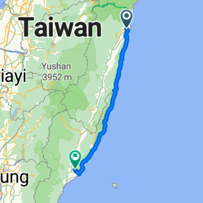 Hualian-花蓮 train station to Taitung-台東 train station