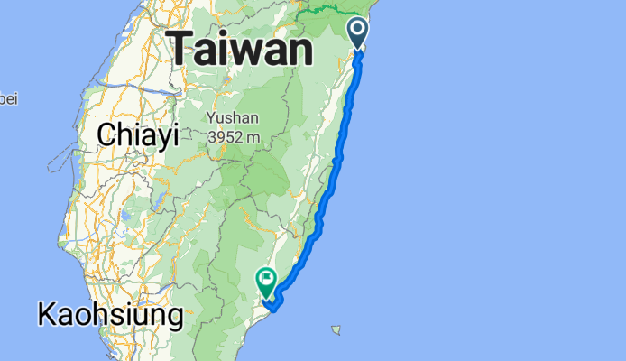 Hualian-花蓮 train station to Taitung-台東 train station