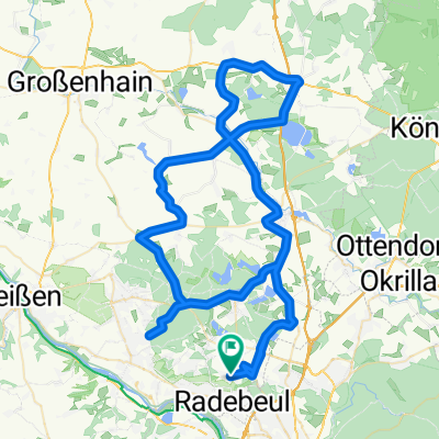 Wahnsdorf - Rödern - Radeburg - Ebersbach - Auer - Moritzburg und zurück