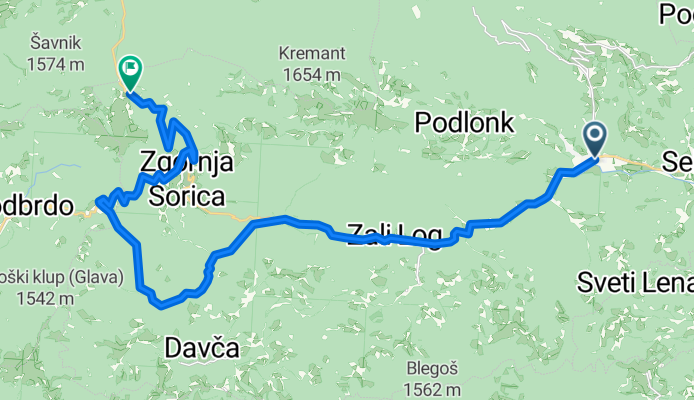 železniki-soriškaplanina via petrovobrdo