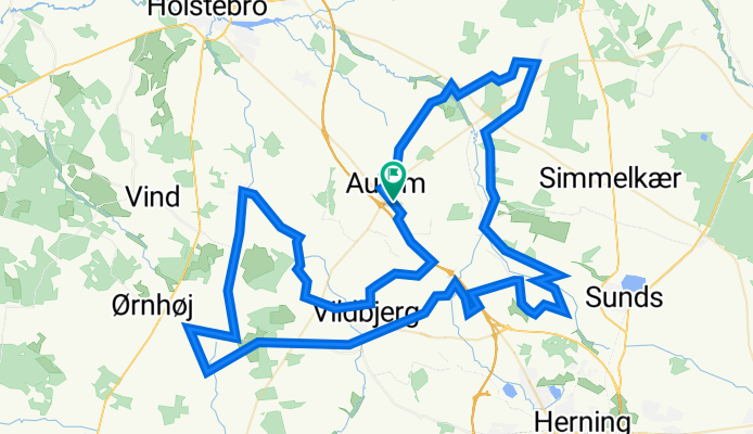 Aulum Bike 102 km Gul rute