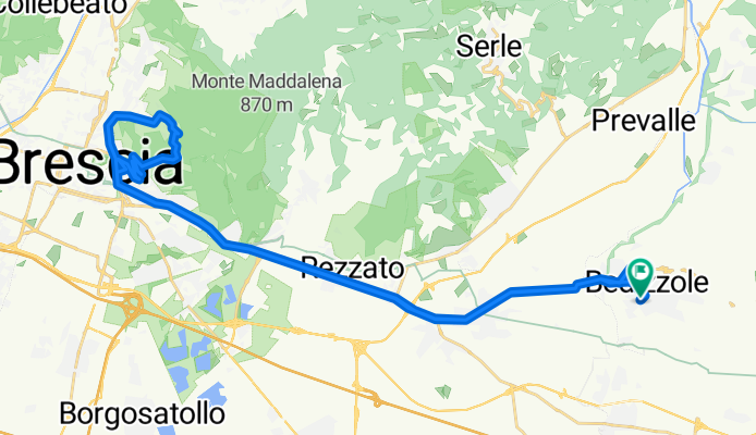 Bedizzole , Rezzato . Brescia , via Costa Lunga , via Monte della Valle , sentiero 8 , San Gottardo , Brescia , Bedizzole 