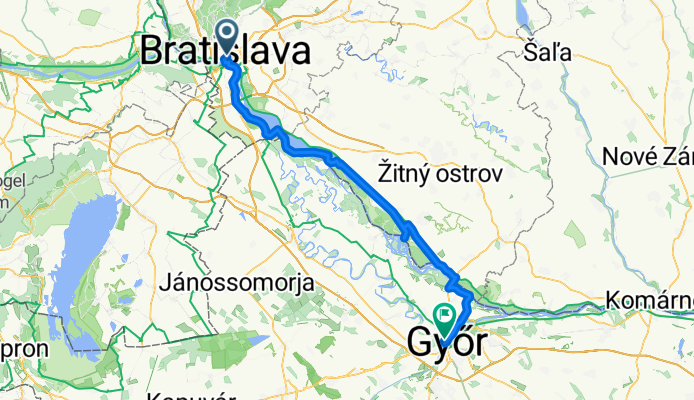 Bratislava - Györ schnelle Route