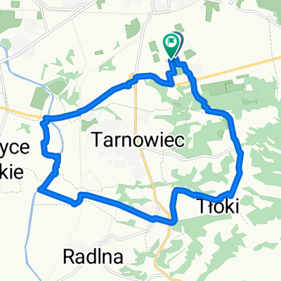 Przez Zawadę, nowodworze, do rzeki Białe, Biała w brod, do koszyc wielkich i spowrotem wzdłuż obwodnicy 