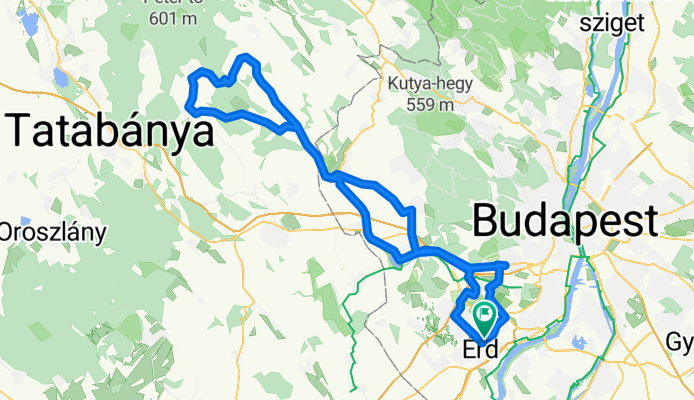 Érd-Budaörs-Zsámbék-Tarján-Bajna-Zsámbék-Törökbálint-érd