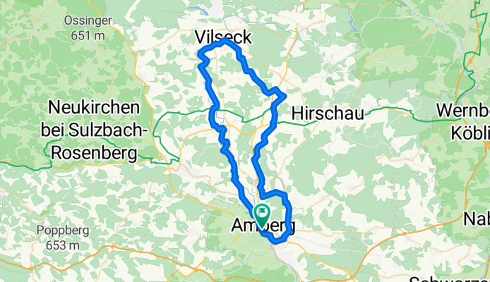 Vilseck über Adlholz und den  "Teufelsteinweg"