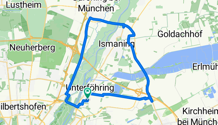 Unterföhring - Feringasee - B471 - Ismaing - Garching - Freimann - Unterföhring