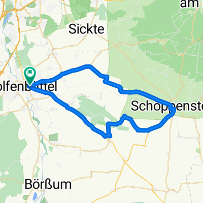 Wolfenbüttel über Asse zurück