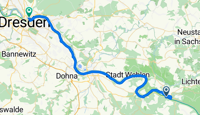 Bad Schandau-Dresden, Melanchthonstraße 2, 46 km, 2 Std.