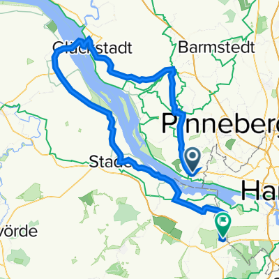 Von Wedel nach Neu Wulmstorf und bei Glückstadt über die Elbe