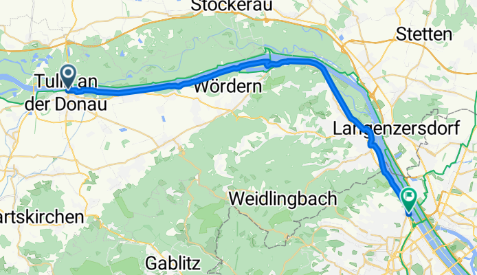 Donauradweg 6. Etappe von Tulln nach Nußdorf