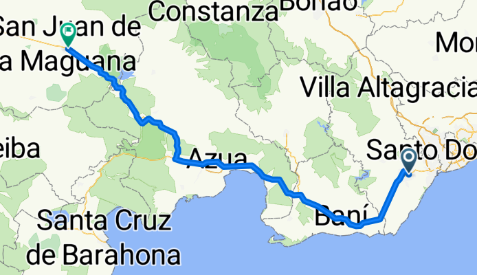 7.San Cristobal - Bani - Azua - San Juan de la Maguana | 163 Kms.