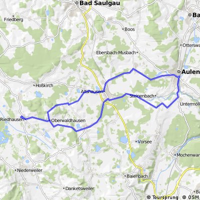Riedhausen =&gt; Altshausen =&gt; Aulendorf =&gt; Ebersbach =&gt; Altshausen =&gt; Bauhof =&gt; Riedhausen
