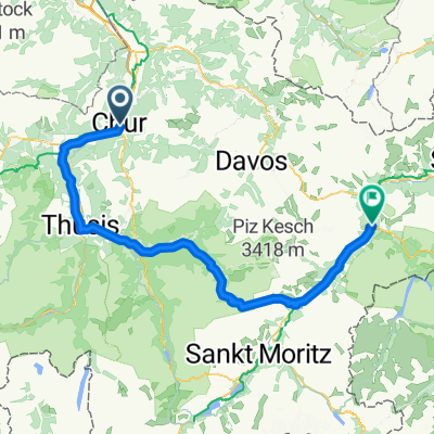 Chur - Thusis - Tiefencastel - Albula - Zernez