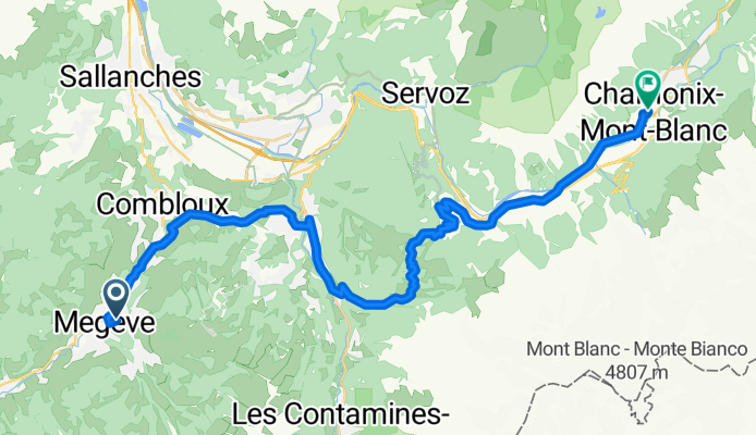 Megeve - Chamonix, 35 km