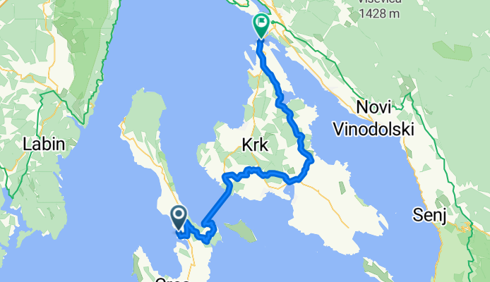 kolesarjenje Cres Stara Gavza - Otok Krk