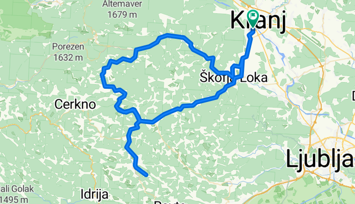Kranj - Škofja Loka - Davča - Hotavlje - Žiri - Škofja Loka - Kranj
