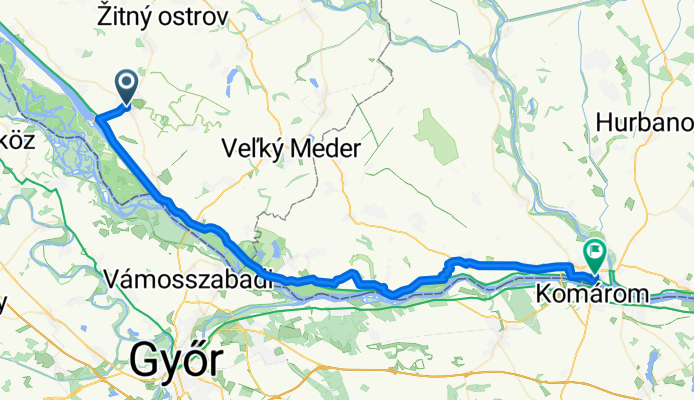Eurovelo 6: Gabcikovo to Komarno