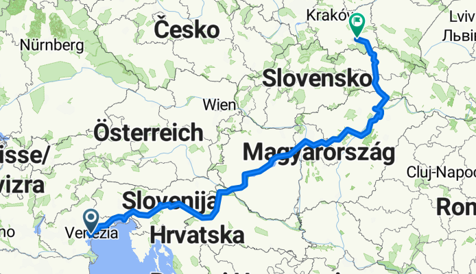 Włochy - Słowenia - Chorwacja - Węgry - Słowacja - Polska 2014