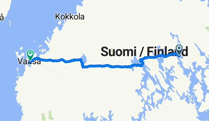 Maaninka (Ahkiolahti)-Vaasa 332 km