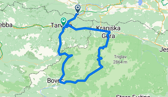Tarvisio-Krajnska Gora-Trenta na logu- Soca-log pod mangartom-cave del predil-tarvisio