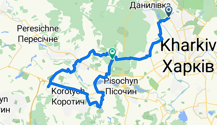 план маршрута на Коротыч-РайЕленовку