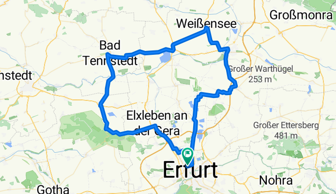Erfurt - Bad Tennstedt - Sömmerda - Stotternheim - Erfurt