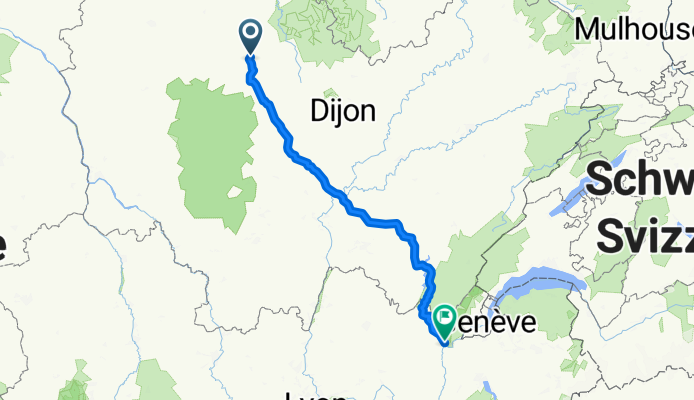 Montbard Bellegarde par Lons le Saunier  260 km