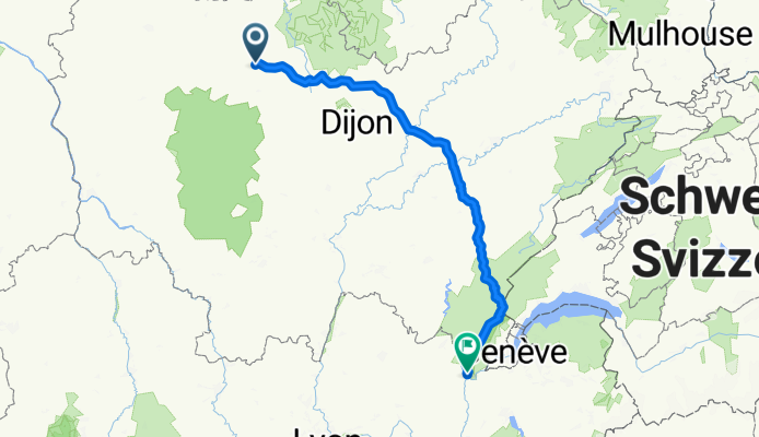 Montbard Bellegarde par Salins les Bains 300 km