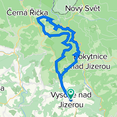 Vysoké nad Jizerou - Planýrkou - Famberkou -Vysoké nad Jizerou