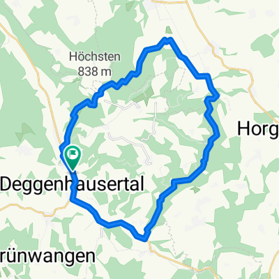 D-Tal - Höchsten - (fast Hasenweiler) - Rotach - (fast) Urnau - D-Tal