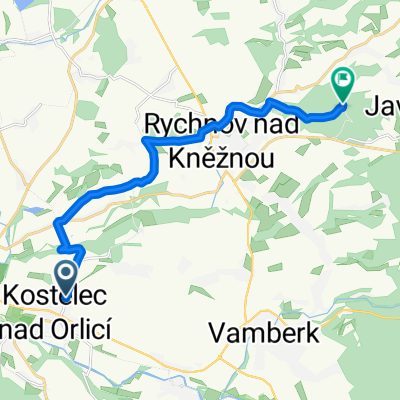 Kostelec nad Orlicí - lesopark Včelný, Ivanské jezero, letovisko Studánka