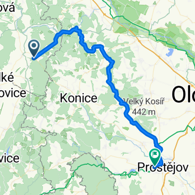 Nectava - Bouzov - Javoříčko - Čechy p. K. - Čelechovice - Prostějov