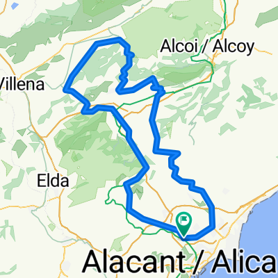 Marcha Cicloturista. Alicante-Monnegre-Tibi-Ibi-Revoltes-Onil-Canalí-Banyeres-Biar-Castalla-Maigmó-Agost-San Vicente-Alicante