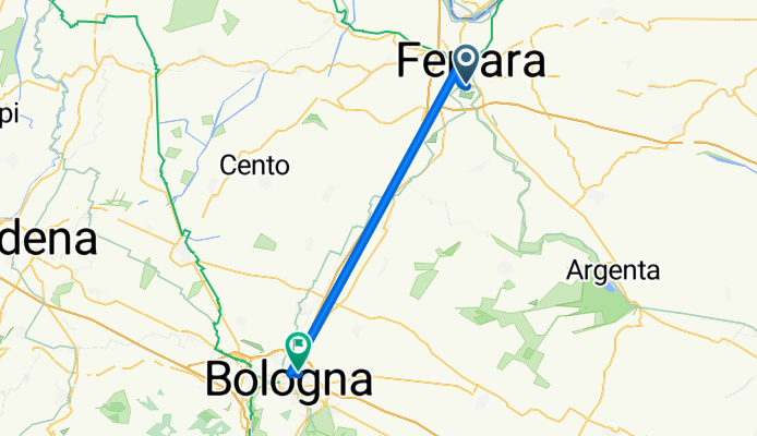 Via Wagner (FE) - Stazione Ferrara - Stazione Bologna - Via Luigi Vesti (BO)