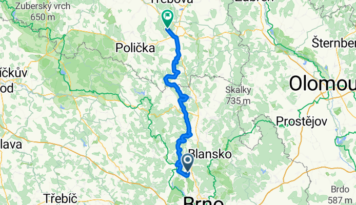 Silnička Kuřim - Svitavy - Javorník 90km