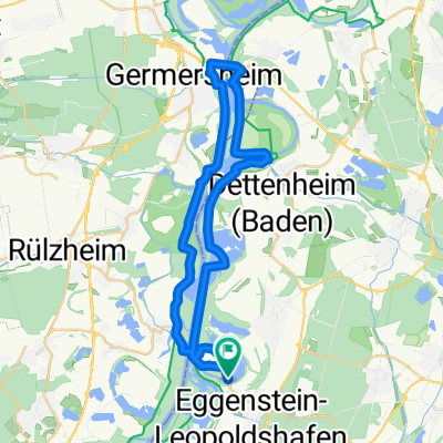 Route nach Germersheim, ab Leopoldshafen